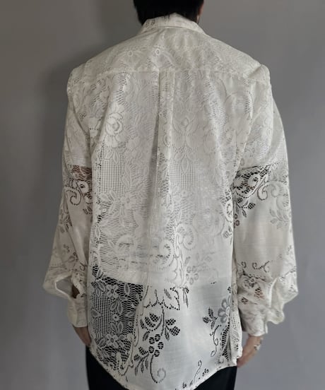 【RE;CIRCLE】 RE Men's Crochet Lace Shirt / 220915-006