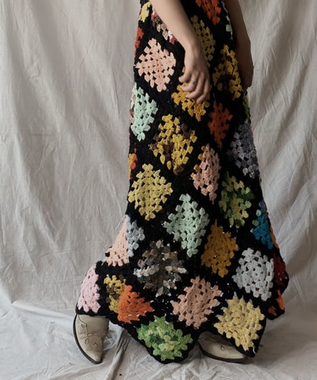 【RE;CIRCLE】 RE Granny Knit Long Skirt①/210421-013