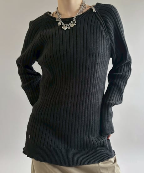 【USED】 Lauren Ralph Lauren Zip Design Knit Top / 260221-020
