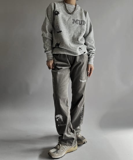 【Mashup Products】 Silk Screen Made in USA I.C.U L/S Sweat top /  240217-018