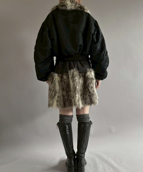 【RE;CIRCLE】  RE MA-1 Patched Fur Collar Short Jacket Black/ 251120-004