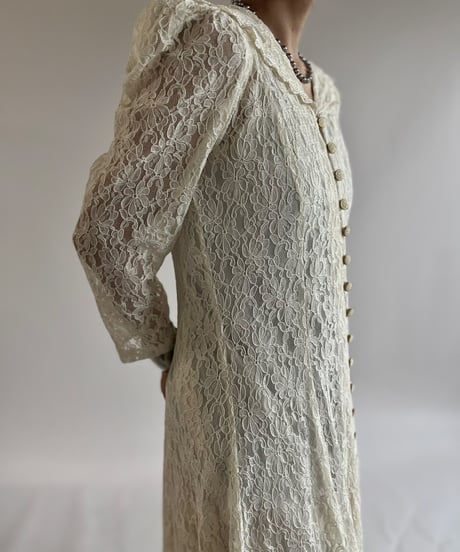 【USED】 Lace Pattern Long One-Piece /250621-024