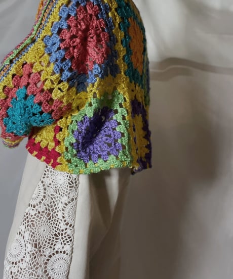 【RE;CIRCLE】 RE Granny Knit S/S Top②/210917-016