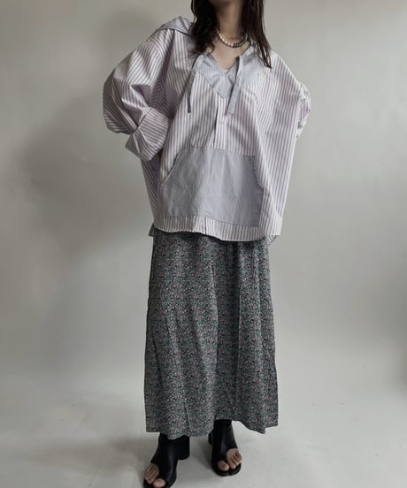 【RE;CIRCLE】 RE Stripe Shirt Mexican Hoodie / 220423-033