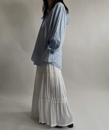 【RE;CIRCLE】 RE Stripe Shirt Mexican Hoodie / 220423-037