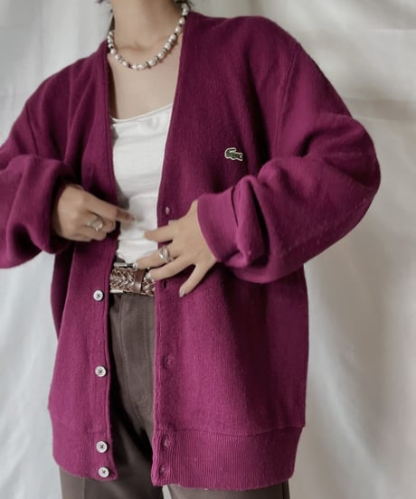 【USED】   LACOSTE Knit Cardigan④/210930-031