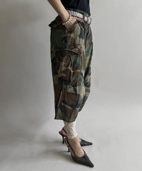 【USED】 Military Camouflage Cut Off Pants /250426-007
