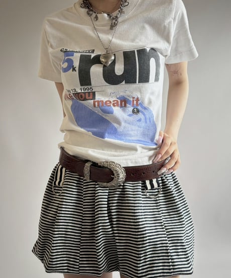 【USED】 RESIZED Made in USA 95's Fruit of the Loom 5k RUN T-Shirt / 250802-005