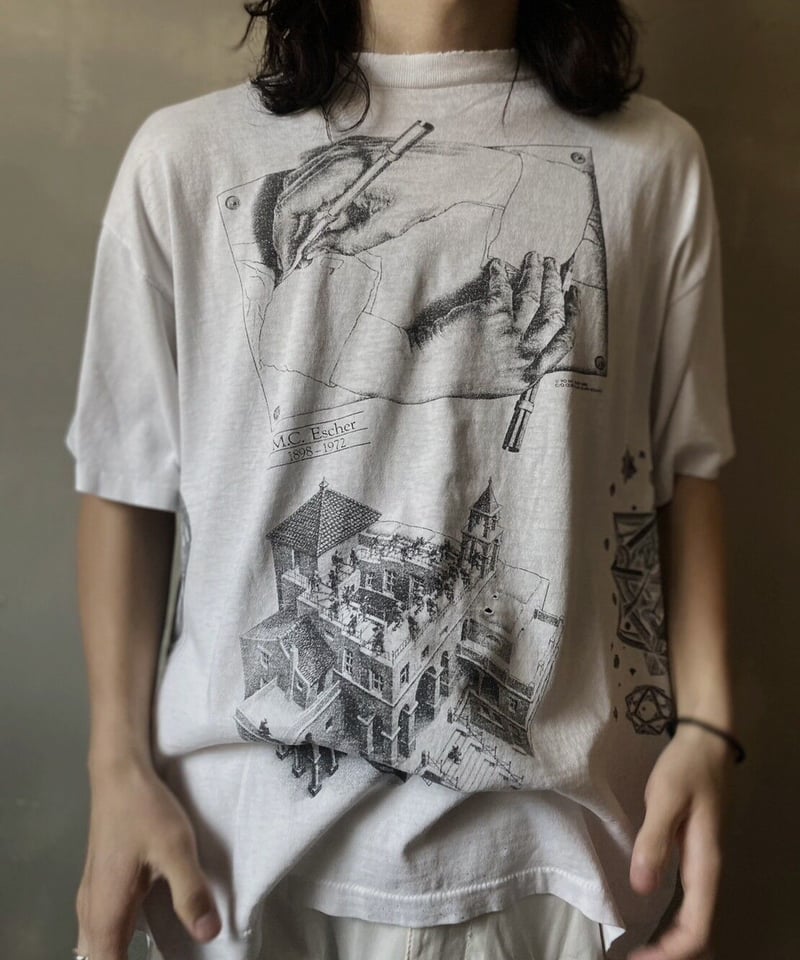 USED】 Made in USA M.C.Escher Art T-shirt /23