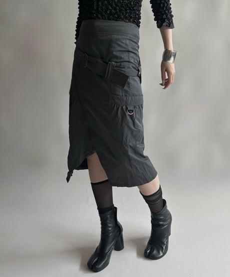 【USED】 Belt Design Zip-Up Skirt / 250906-004