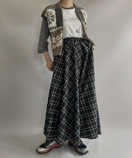 【USED】 heart Design Acrylic Knit Vest/ 231021-009