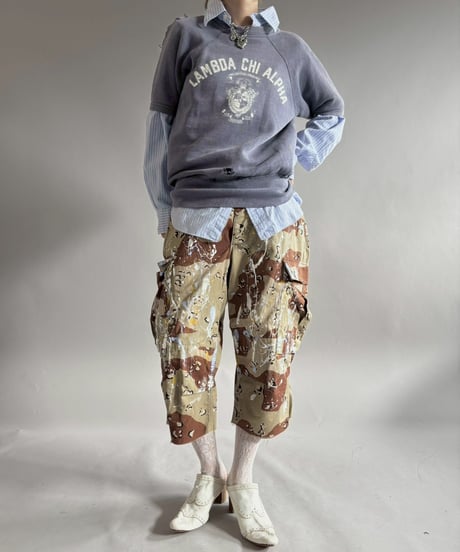 【USED】 Military Camouflage Cut Off Paint Pants /260226-012