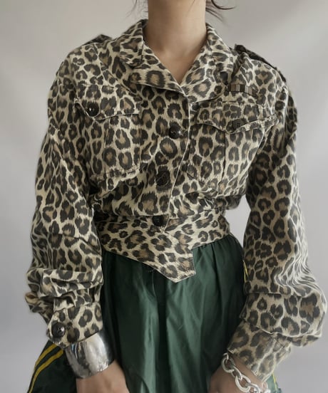 【USED】 VERTIGO Leopard Patterned Short Jacket/ 231125-007