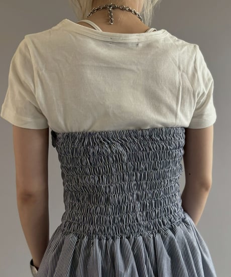 【RE;CIRCLE】  RE Stripe Shirt Mini One-Piece / 260611-007