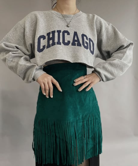 【USED】 Leather Skirt Green / 230304-018