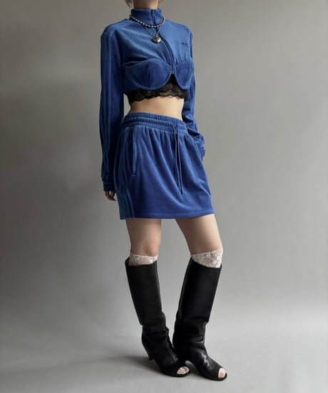 【USED】 adidas×JEREMY SCOTT velour track mini skirt/ 250913-022