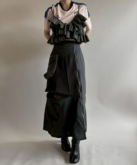 【RE;CIRCLE】 RE Suit Asymmetry Long Skirt/ 250717-008