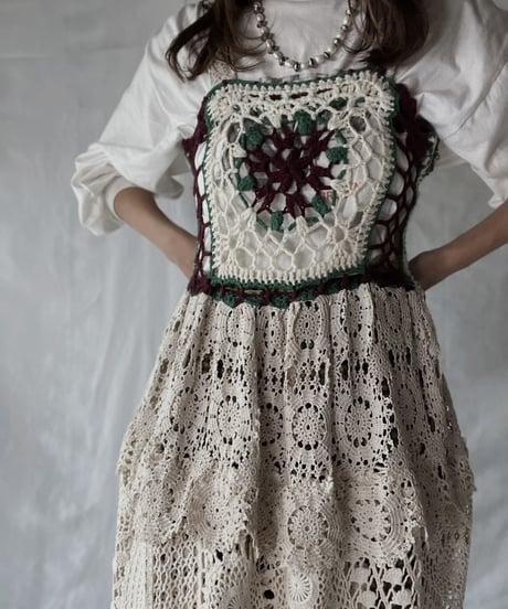 【RE;CIRCLE】 RE Granny × Crochet N/S One-piece②/211014-018