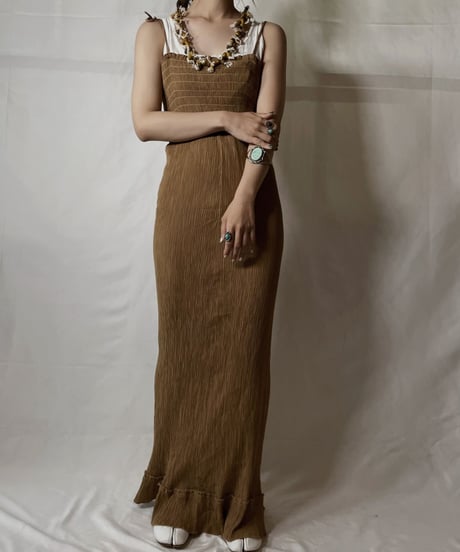 【USED】  Poly Camisole Pleats One-piece/20210819-023