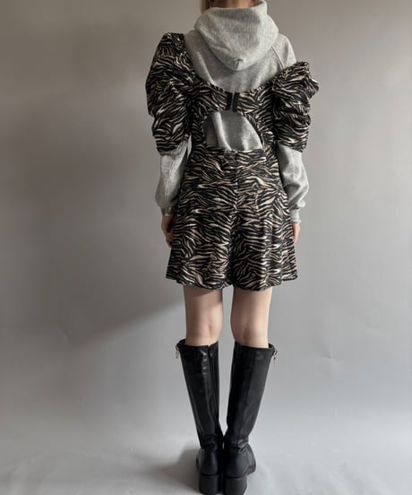 【USED】 Puff sleeves zebra Mini One‐Piece /250927-016