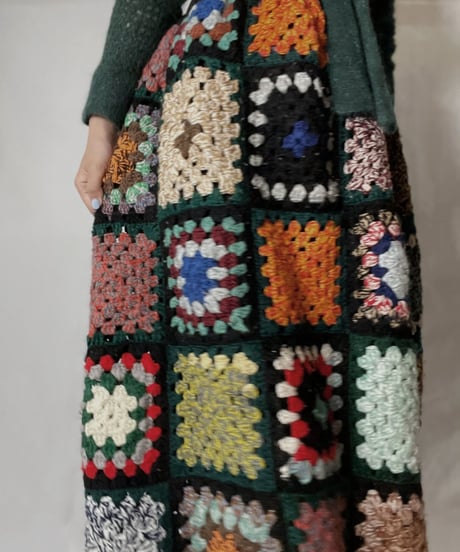 【RE;CIRCLE】 RE Granny Knit Long Skirt④/211014-024