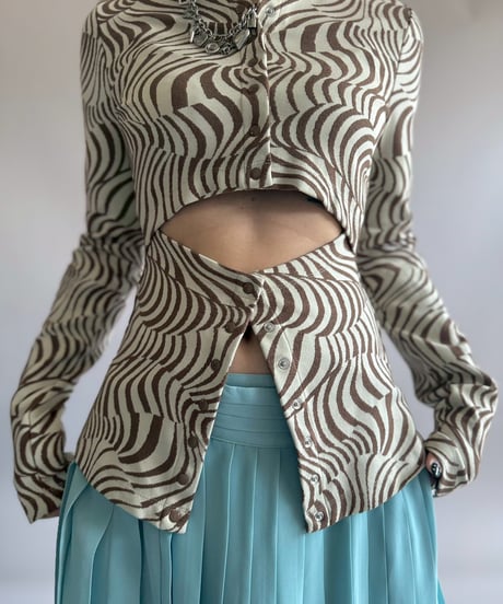 【USED】 ECKHAUS LATTEA Zebra Pattern Top/ 260404-016