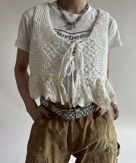 【RE;CIRCLE】RE Crochet Short Vest / 250515-003