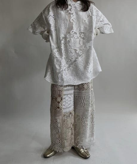 【RE;CIRCLE】 RE Crochet Lace S/S Hoodie / 220427-026