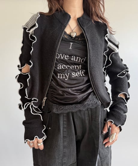 【RE;CIRCLE】 RE Mellow Zip Up Knit Top/241226-006