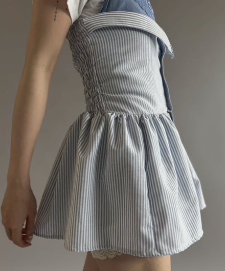 【RE;CIRCLE】  RE Stripe Shirt Mini One-Piece / 260611-003