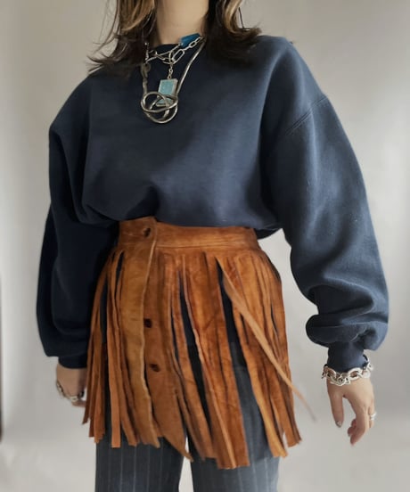 【USED】 Suede Fringe Skirt / 230128-008