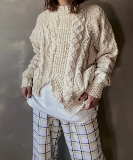 【RE;CIRCLE】 Patchwork Cable Knit ② / 201112-024