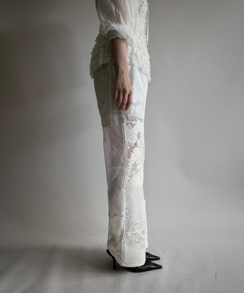 RE;CIRCLE】 RE Crochet Lace Patchwork Pants / 2