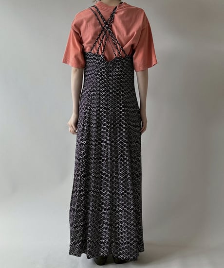 【USED】 Dot Pattern Camisole Long One-Piece  / 250628-014