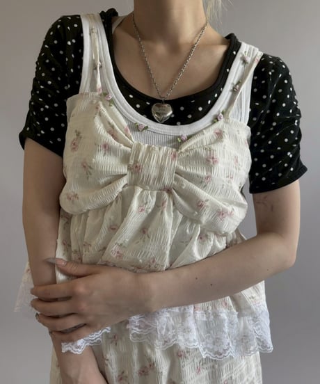【Chinatsu Aoyama】 RE Ribbon Camisole Top / 260402-011
