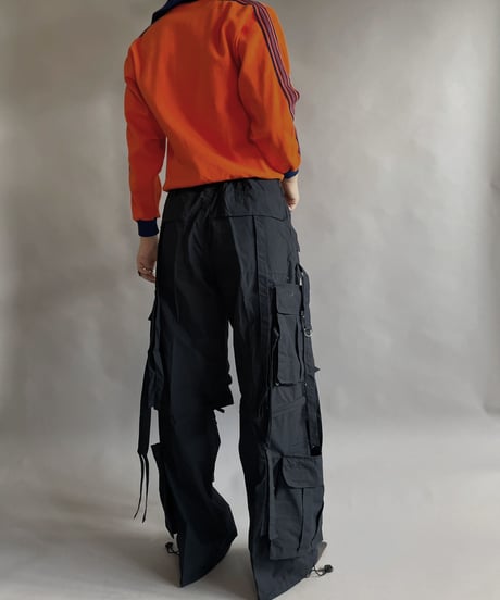 【USED】 Poly Zip-up Line Top Orange / 230128-024