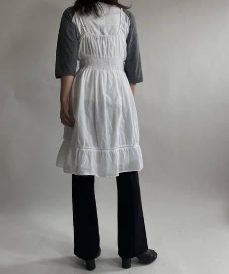 【USED】 White Cotton Camisole One-piece / 220423-045