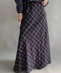 【USED 】Made in USA Check Patterned Long Skirt/ 231216-007