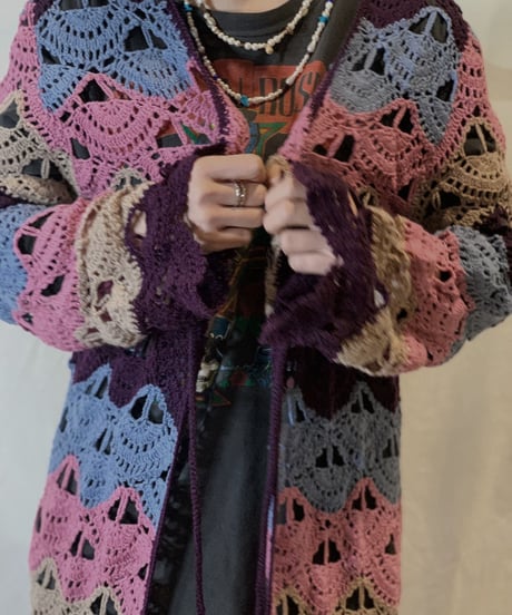【USED】Crochet Knit Cardigan④/210217-066
