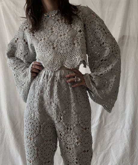 【RE;CIRCLE】 RE Crochet L/S Top①/210611-016