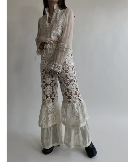 【USED】L/S Lace Blouse / 220427-042