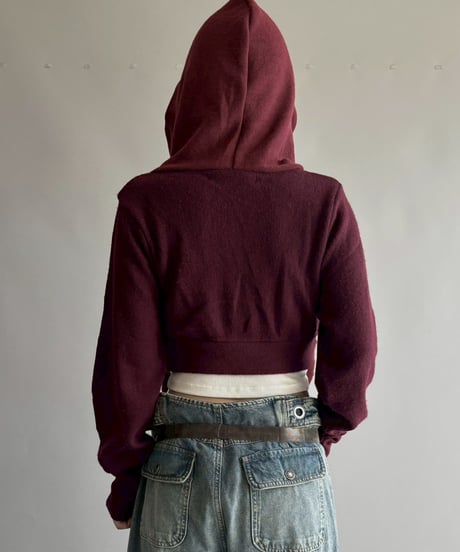【RE;CIRCLE】 RE Hooded Acrylic Short Cardigan / 251016-001