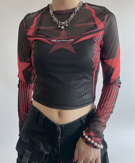【USED】 GLAMOUR Sheer Top / 250526-018