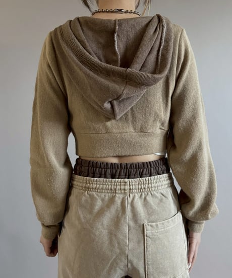 【RE;CIRCLE】 RE Hooded Acrylic Short Cardigan / 260205-001