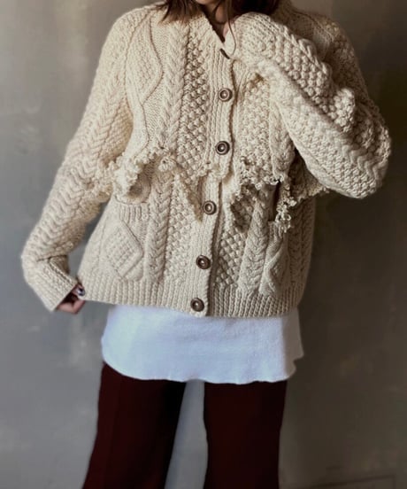 【RE;CIRCLE】 Fringe Cable Knit Cardigan ① / 201112-025