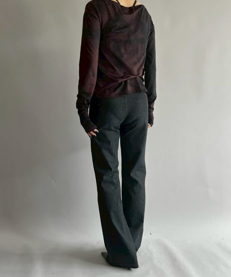 【USED】  Cop.Copine Stitch Design Stretch Flare Denim Pants / 251014-039