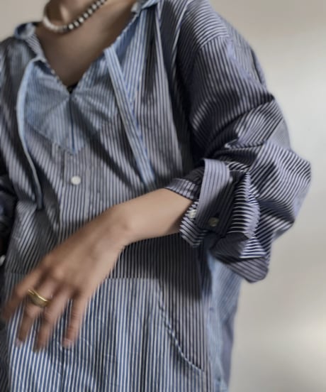 【RE;CIRCLE】 RE Stripe Shirt Mexican Hoodie / 220423-026