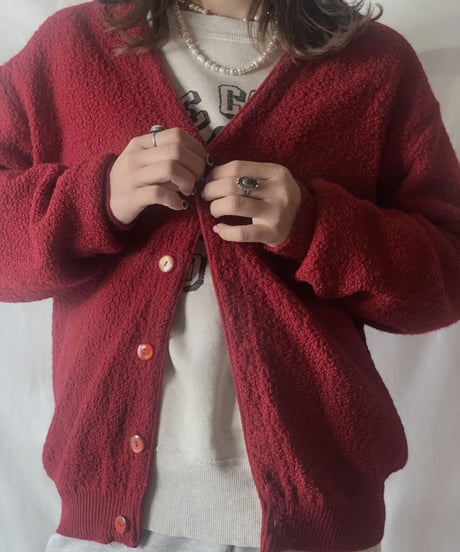 【USED】 Acrylic Knit Cardigan③ /210303-005