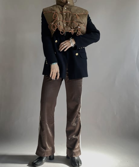 【RE;CIRCLE】 RE Draw Code Down Vest Brown×Orange / 221215-010