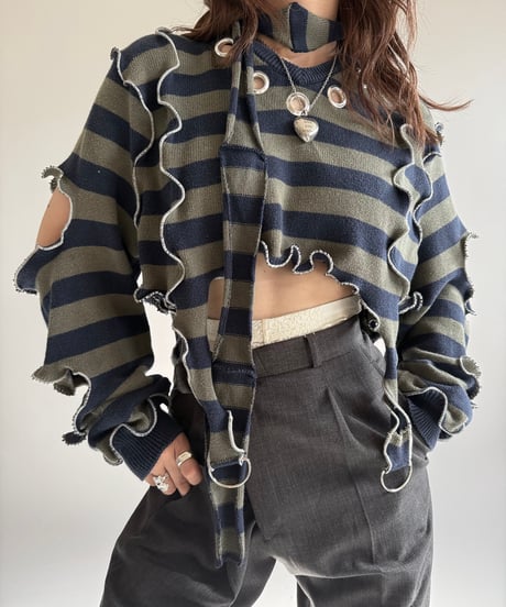 【RE;CIRCLE】 RE Mellow Knit Top + Muffler  /  241226-014